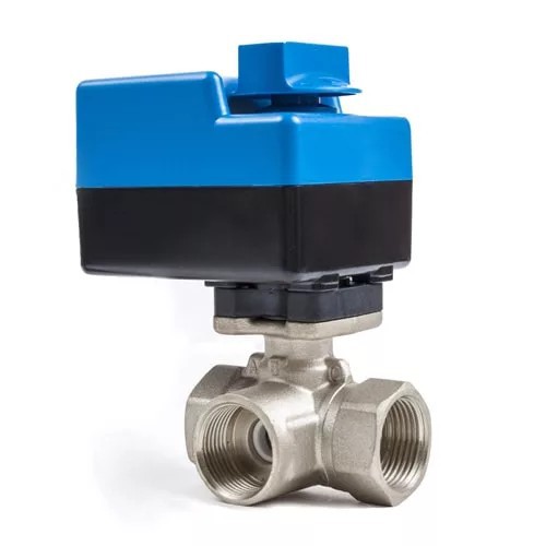 Шаровые муфтовые краны трехходовые с приводом марка AISI 316, ASTM E2814 в г. Сургут